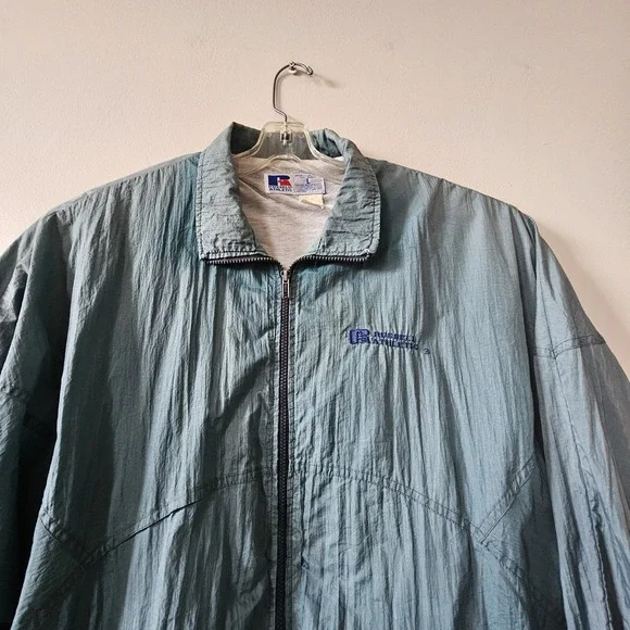 Vintage Russell Athletic Windbreaker Men's Size XL Green Full Zip‎ Made In USA - Picture 6 of 12